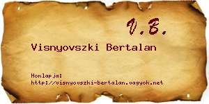 Visnyovszki Bertalan névjegykártya