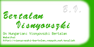 bertalan visnyovszki business card